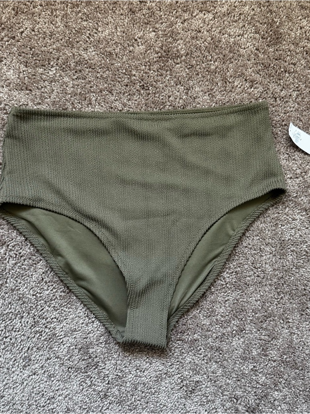 NWT Old Navy Women’s High Waist Swim Bottoms XL Green King Stretch Ribbed Beach